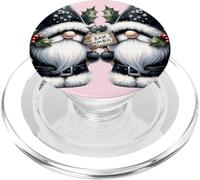Black Christmas GNOME Couple Bah Humbug Xmas Pink Christmas PopSockets PopGrip para MagSafe