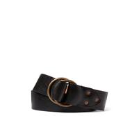 Black Cinturón de piel con doble anilla 32