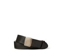 Black Cinturón de piel con hebilla deslizante 42