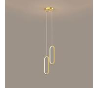 Black Circle Small Chandelier 2-Ring Ceiling Pendant Light Copper Finish Shade LED Semi-Embedded Ceiling Lighting Height Adjustable Suspension Lights,Pendant Ceiling Light