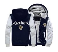 Black Clov-er Chaquetas Invierno para Hombre, Sudadera con Capucha Forro Polar Manga Larga, Hoodie Impresión con Estampado, de Trabajo, Forro(Gray,5XL)