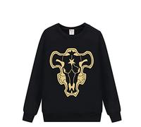 Black Clover Camisa de Entrenamiento Casual Asta Tops de Cuello Redondo Jersey de Manga Larga The Black Bulls Sudadera