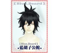 Black Clover Cosplay Yuno Black Short Straight Fluffy Peluca Pelo sintético resistente al calor Perucas Cosplay Peluca + Gorra de peluca gratis