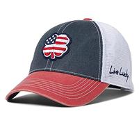 Black Clover EE.UU. 2T Vintage 2 Sombrero Ajustable EE.UU. Bandera Parche/Rojo Talla Única, Parche de bandera de Estados Unidos/rojo, talla única