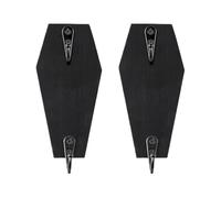 Black Coffin Hooks - Gothic Wall Decor, Wooden Key Holder, Rustic Home Hanger | Multifunctional Decorative Hooks, Sturdy Wall Storage, Living Room Study Accessories, Exquisite Vintage Style Hook