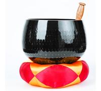 Black Copper Chime Buddha Sound Bowl, Temple Tibetan Singing Bowl for Meditation Healing Prayer(4in)