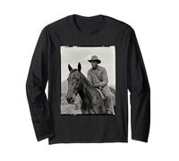 Black Cowboy Pride Western History Vintage Rider Mujeres Hombres Manga Larga