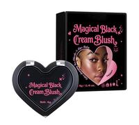 Black Cream Blush, acabado de terciopelo, liviano, 5.7*5.7*1.5cm, múltiples balas de temperatura mágica cambia de rubor, gel de color negro cambiando el tinte de mejilla, brillo de larga duración, par