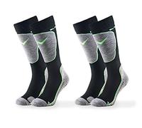 Black Crevice 2 Pares de Calcetines de esquí para Adultos, Hombre, Calcetines de esquí, BCR1134-2-BG, Negro/Verde, 39-42