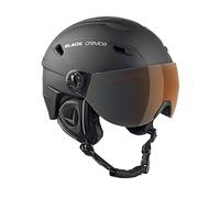BLACK CREVICE Casco de esquí Silvretta I Casco esquí con Visera en Estilo piloto I I Casco esquí Unisex I Casco de esquí de policarbonato Transpirable I Talla (S, Negro/Blanco)