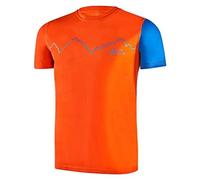 Black Crevice Camiseta de Merino para Hombre, Naranja/Azul, M