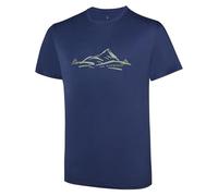 Black Crevice Camiseta funcional para hombre con cuello redondo, manga corta, 65% poliéster, 35% viscosa, transpirable y de secado rápido, 46-azul oscuro, M