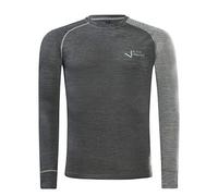 Black Crevice Camiseta Interior de Lana Merino de Manga Larga para Hombre, Antracita/Gris, S