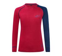 Black Crevice Camiseta Interior de Lana Merino Ropa Funcional, Mujer, Rojo Y Azul, 36