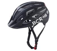 BLACK CREVICE Casco de Bicicleta para Adultos con luz Trasera LED extraíble I I Casco de Bicicleta Unisex I Casco de Bicicleta Transpirable (L, Negro)