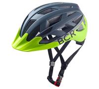BLACK CREVICE Casco de Bicicleta para Adultos con luz Trasera LED extraíble I I Casco de Bicicleta Unisex I Casco de Bicicleta Transpirable (M, Gris/Verde)