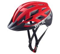 BLACK CREVICE Casco de Bicicleta para Adultos con luz Trasera LED extraíble I I Casco de Bicicleta Unisex I Casco de Bicicleta Transpirable (L, Rojo/Negro)