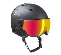 BLACK CREVICE Casco de esquí con visera Kirchberg, negro/plata, L (58-61 cm)