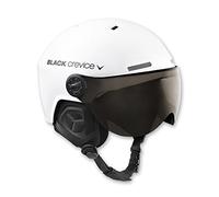BLACK CREVICE Casco de esquí Gstaad I Casco de esquí con Visera en Estilo piloto I para Hombres y Mujeres I Casco de ski de policarbonato I (58-61 cm), Blanco