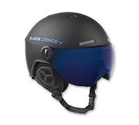 BLACK CREVICE Casco de esquí Gstaad I Casco de esquí con Visera I para Hombres y Mujeres I Casco de ski de policarbonato I Casco Transpirable I Talla Ajustable (Negro, S/M)
