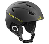 BLACK CREVICE Casco de esquí Kitzbühel I Casco de esquí de diseño Deportivo para Hombre y Mujer I Casco de esquí de policarbonato Transpirable I Talla Ajustable (L, Negro/Amarillo)