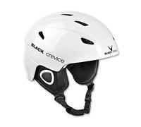 BLACK CREVICE Casco de esquí Kitzbühel I Casco de esquí de diseño Deportivo para Hombre y Mujer I Casco de esquí de policarbonato Transpirable I Talla Ajustable (L, Blanco Carbono)