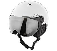 BLACK CREVICE Casco de esquí Saalbach I Casco Estilo piloto con Visera I Casco de esquí Unisex con Visera de Repuesto I Casco de Snowboard Unisex I Talla Ajustable