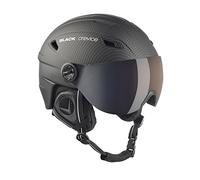 BLACK CREVICE Casco de esquí Silvretta I Casco esquí con Visera en Estilo piloto I I Casco esquí Unisex I Casco de esquí de policarbonato Transpirable I Talla (L, Carbono Negro)