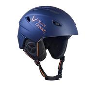 BLACK CREVICE Casco de esquí Streif I Casco de esquí a Prueba de Golpes con diseño Deportivo I Casco Unisex I Casco de Snowboard I Ventilación Activa I (L, Azul Marino/Naranja Mate)