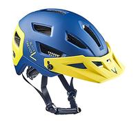 Black Crevice Casco MTB, Unisex Adulto, Azul/Amarillo, S/M (54-58cm)