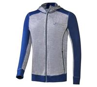 Black Crevice Chaqueta con Capucha de Merino para Hombre, Azul y Gris, S