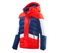 Black Crevice Chaqueta de esquí infantil, chaqueta de invierno rompeviento e impermeable para niños, bolsillos impermeables con cremallera, con capucha