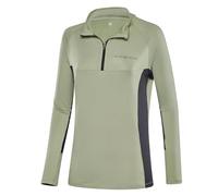 Black Crevice Damen Ski-Rolli mit Reißverschluss I atmungsaktiv Langarm Funktionsshirt für Ski, Wintersport & Outdoor I Warmes Damen Thermoshirt, elastisch & schnelltrocknend, 56 - Seagras, 42