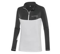 Black Crevice Damen Ski-Rolli mit Reißverschluss I atmungsaktiv Langarm Funktionsshirt für Ski, Wintersport & Outdoor I Warmes Damen Thermoshirt, elastisch & schnelltrocknend, 00-blanco/negro, 42