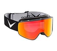 Black Crevice Gafas de esquí con diseño sin marco I en diferentes colores I lentes intercambiables I lente doble anti-rotura I revestimiento antivaho y protección UV 400 I talla ajustable (Revo Rojo)