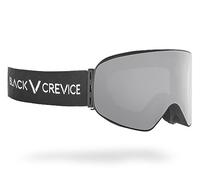 Black Crevice Gafas de esquí con Lentes cilíndricas, Negro/Plateado