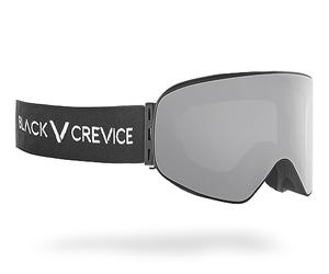 Black Crevice Gafas de esquí con Lentes cilíndricas, Negro/Plateado