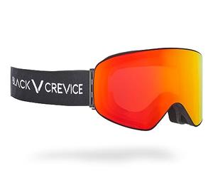 Black Crevice Gafas de esquí con lentes cilíndricas, negro/rojo Revo