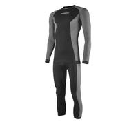 Black Crevice Juego de ropa interior funcional para hombre, camiseta térmica de manga larga y pantalones 3/4, ropa interior cálida de esquí para hombre, ropa interior térmica de invierno, 10-negro