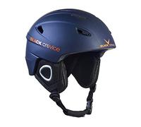BLACK CREVICE Casco de esquí Kitzbühel I Casco de esquí de diseño Deportivo para Hombre y Mujer I Casco de esquí de policarbonato Transpirable I Talla Ajustable (S, Marina/Naranja)