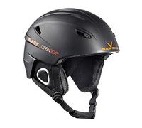 BLACK CREVICE Casco de esquí Kitzbühel I Casco de esquí de diseño Deportivo para Hombre y Mujer I Casco de esquí de policarbonato Transpirable I Talla Ajustable (S, Negro/Naranja)