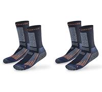 Black Crevice Merino Outdoorsocken Calcetines para Exteriores, Largo-Negro/Naranja, 43-46 Unisex Adulto