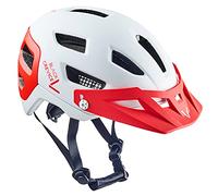 Black Crevice MTB - Casco de Bicicleta, Color Blanco/Rojo, M/L (58-61 cm)