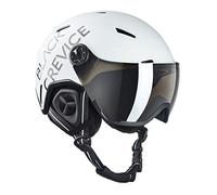 BLACK CREVICE Skihelm Casco de esquí Vail I Casco de esquí de diseño Deportivo para Hombre y Mujer I Casco de esquí de (55-58 cm), Mate Blanco Carbono/Negro