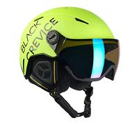 BLACK CREVICE Skihelm Casco de esquí Vail I Casco de esquí de diseño Deportivo para Hombre y Mujer I Casco de esquí de policarbonato Transpirable I Talla (Large, neón Amarillo)