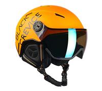 BLACK CREVICE Skihelm Casco de esquí Vail I Casco de esquí de diseño Deportivo para Hombre y Mujer I Casco de esquí de policarbonato Transpirable I Talla (55-58 cm), neón Naranja