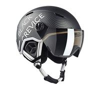 BLACK CREVICE Skihelm Casco de esquí Vail I Casco de esquí de diseño Deportivo para Hombre y Mujer I Casco de esquí de (55-58 cm), Mate Negro Carbono/Blanco