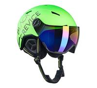 BLACK CREVICE Skihelm Casco de esquí Vail I Casco de esquí de diseño Deportivo para Hombre y Mujer I Casco de esquí de policarbonato Transpirable I Talla (55-58 cm), neón Verde
