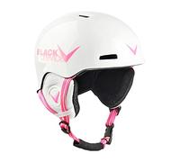 BLACK CREVICE Stubai Casco de esquí para niños I Casco esquí para niños Resistente a Golpes con diseño Deportivo I Casco esquí Transpirable I Tamaño Ajustable (48-52, Blanco/Rosa)
