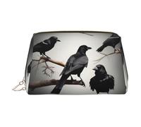 Black Crow Birds On A Branch Organizador de maquillaje listo para viajar, bolsa de aseo portátil para mujer, Gold, Talla única, Neceser